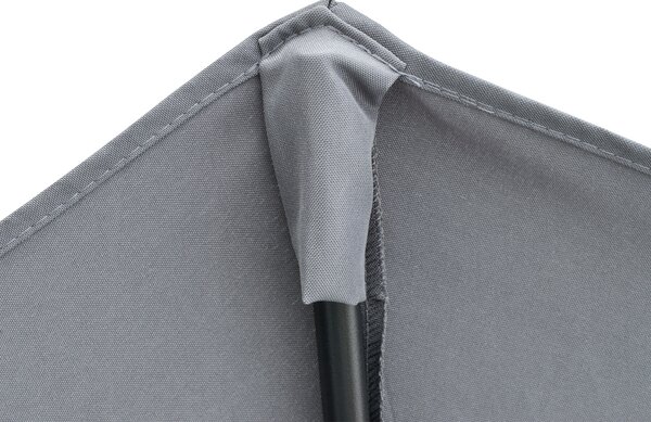 Outsunny 2 x 2 m Ombrellone a Mezzaluna per Balcone con Staffa Impermeabile per Giardini Terrazze Cortili 100% Poliestere Grigio Scuro