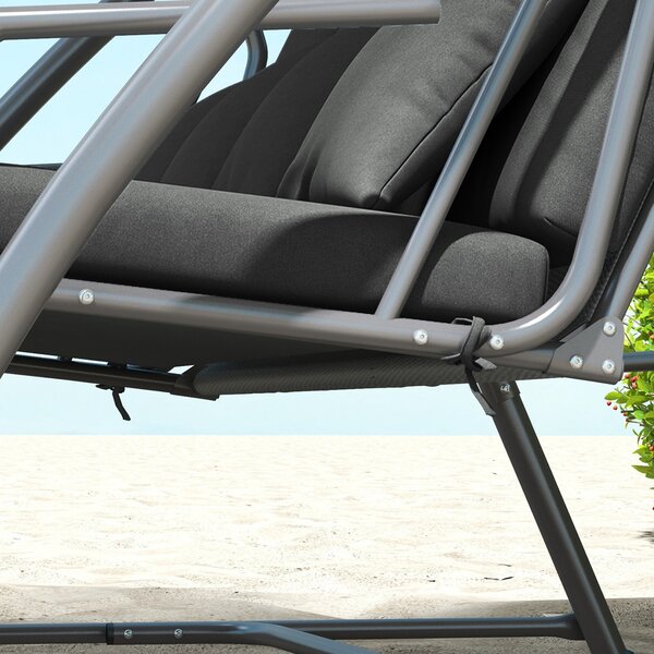 Outsunny Cuscino per Seduta Cuscino per Hollywoodschaukel 170 x 100 x 8cm Grigio Scuro