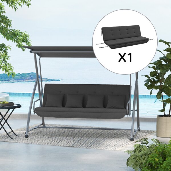 Outsunny Cuscino per Seduta Cuscino per Hollywoodschaukel 170 x 100 x 8cm Grigio Scuro