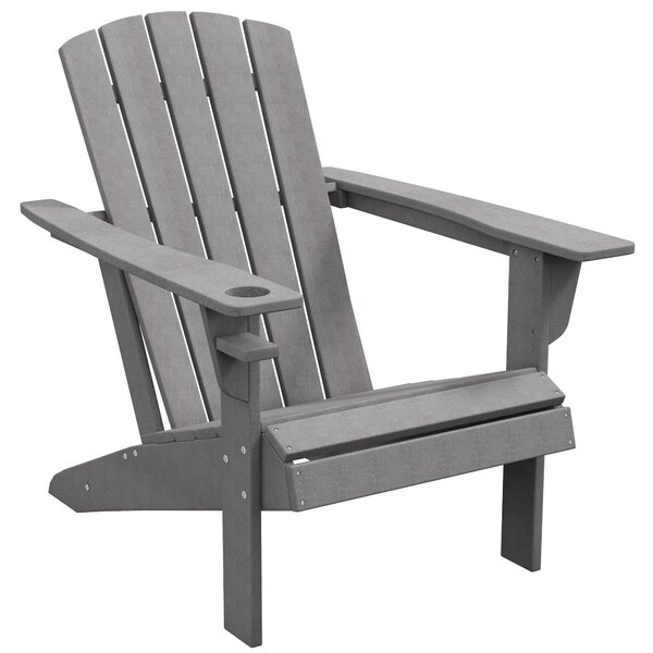 Outsunny Sedia da Giardino, design ergonomico, resistente alle intemperie, HDPE, grigio, 75 x 87 x 90 cm