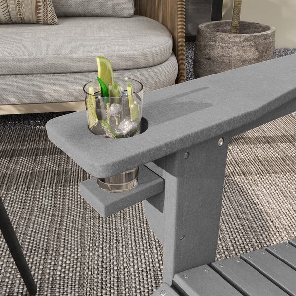 Outsunny Sedia da Giardino, design ergonomico, resistente alle intemperie, HDPE, grigio, 75 x 87 x 90 cm