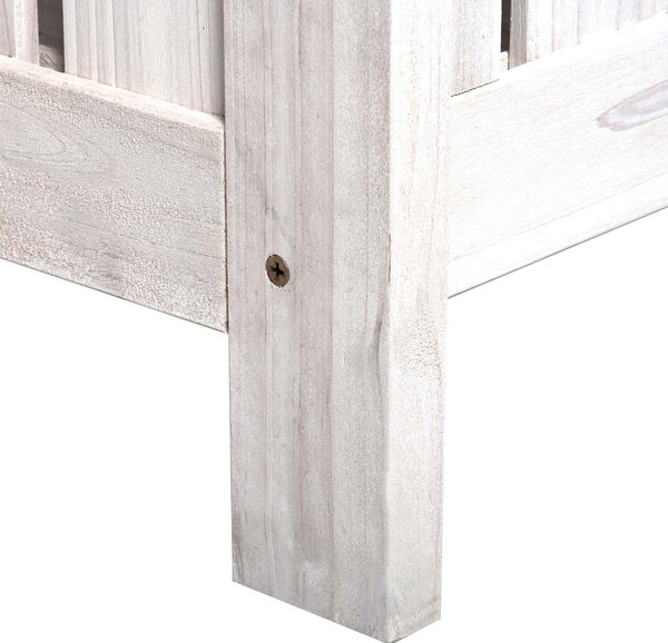 Outsunny Panca con Spazio di Archiviazione a 2 Posti Baule da Giardino Baule Panca per Cuscini Bianco 115 x 61 x 85 cm
