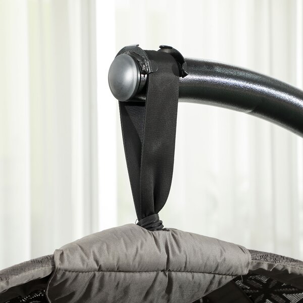 Outsunny Sedia a dondolo da giardino Sedia a cestino, Stile boho, 116 x 125 x 172 cm, Sabbia + Nero