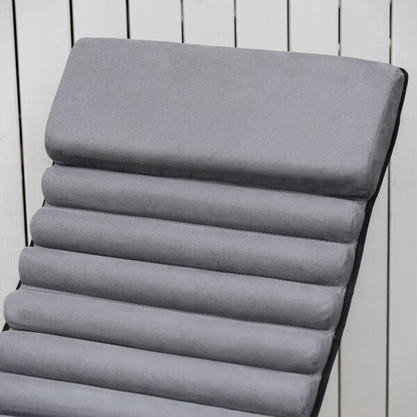 Outsunny Sedia a Dondolo ergonomica 2 In 1 Sdraio da Giardino Sedia a Dondolo in Metallo Texteline a Forma di Sfera Grigio Scuro 145 x 74 x 86 cm