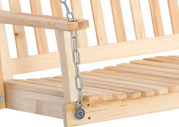 Outsunny Dondolo da Giardino per 2 Persone Panca Dondolo in Legno Massiccio Patio Terrazza Cortile Naturale 117 x 69 x 60 cm