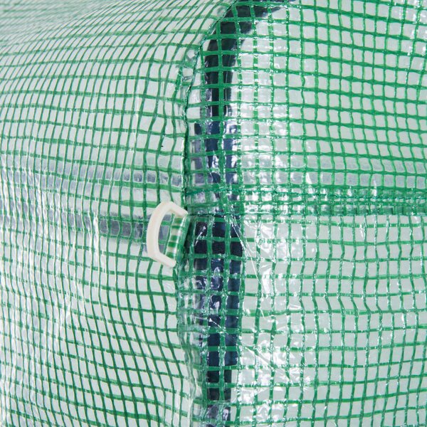 Outsunny Foliengewächshaus Polytunnel 6 x 3 x 2 m serra calpestabile con coperture arrotolabili Folientunnel Serra Protezione UV Telaio in acciaio zincato Verde
