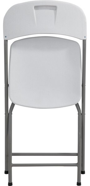 Sedia Pieghevole multiuso in Polietilene ed telaio in acciaio verniciato set da 4 pz Dimensioni 43x43xh83 cm -peso 3,6 kg colore bianco