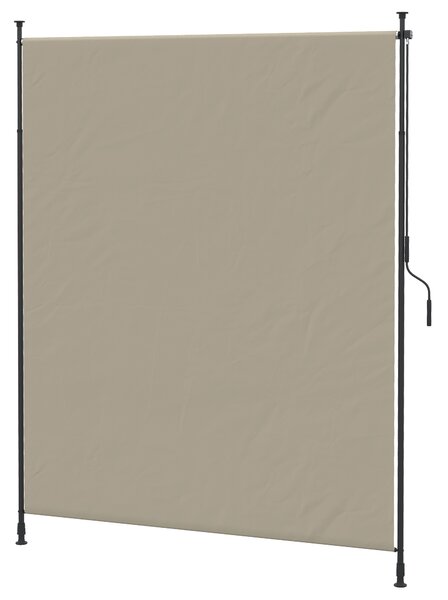 Tenda da sola Regolabile in Altezza con Manovella, Tendone Laterale e Telaio Metallico, senza Foratura, 2 x 2,15-3,05 m, Sabbia | Aosom Italy