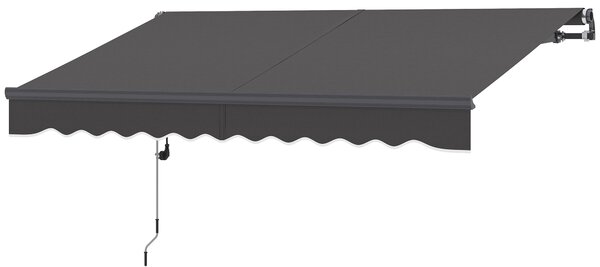 Outsunny Tendalino a bracci estensibili elettrico con manovella regolabile in altezza 300 cm di larghezza Grigio scuro