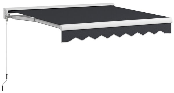 Outsunny Tendalino, elettrico/manuale estensibile, Cassonetto Semicoperto, Telecomando, Telaio in Alluminio, 2,5 x 2 m, Grigio