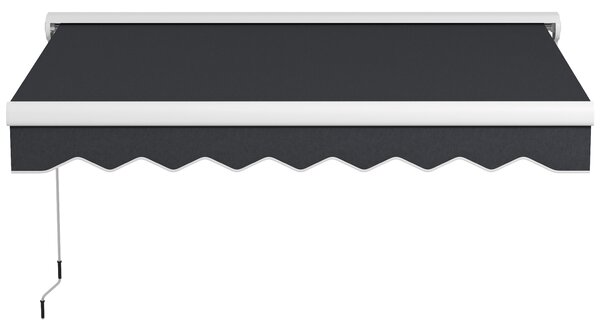 Outsunny Tendalino, elettrico/manuale estensibile, Cassonetto Semicoperto, Telecomando, Telaio in Alluminio, 2,5 x 2 m, Grigio