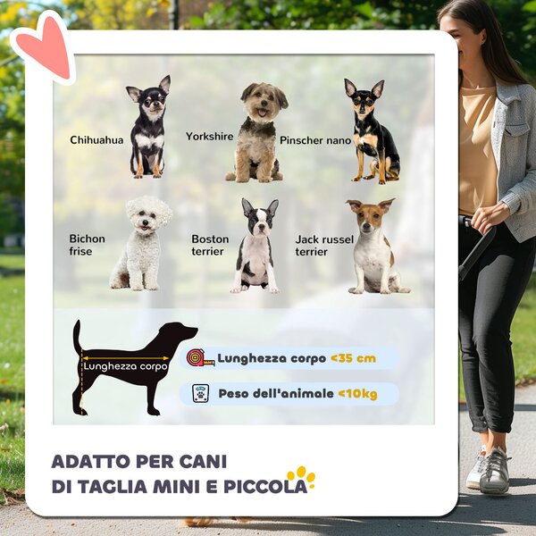 PawHut Passeggino Pieghevole per Cani con Portabicchieri e Cestino, Carrello in Acciaio e Poliestere, 75x45x97 cm, Grigio Carbone | Aosom Italy