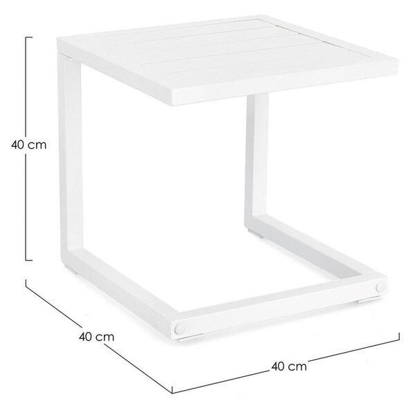 Tavolino da giardino in alluminio 40x40 cm Hilde – Bizzotto