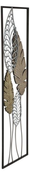 Pannello in ferro e legno foglie-30,5x1,90x h 99 cm oro argento metallo peso 1,3 kg multicolore metallo