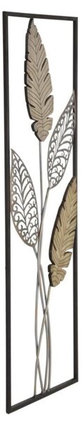 Pannello in ferro e legno foglie-30,5x1,90x h 91 cm oro argento metallo peso 1,3 kg multicolore metallo