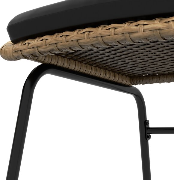 Outsunny Set da Bistrò in Rattan per Terrazza, Set di Mobili da Giardino, 2 Sedie e Tavolo, Giallo | Aosom Italy
