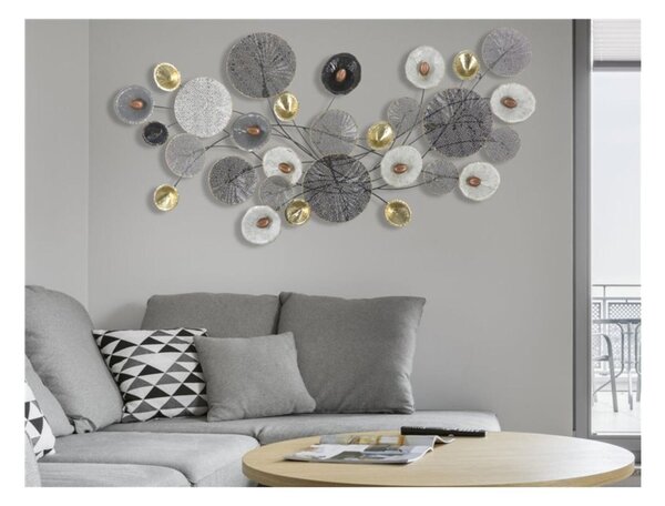 Pannello astratto in metallo GRID, 3D sono il nuovo trend Dimensioni 135x7,5x h 69 cm forme geometriche per decorare le pareti multicolor