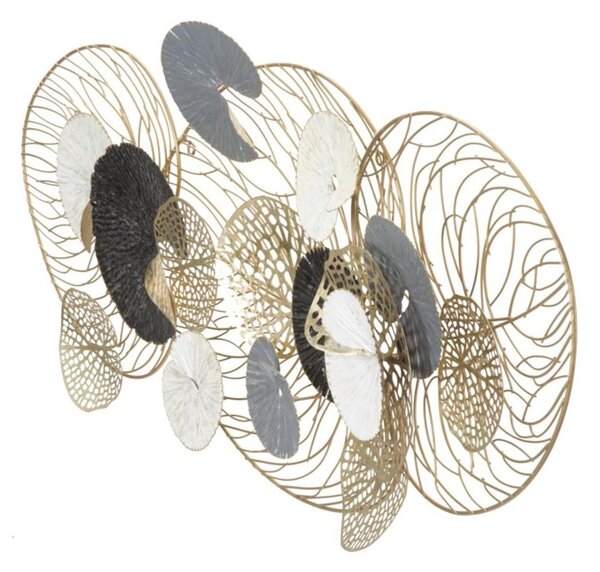 Pannello in metallo con foglie LUXY , 3D sono il nuovo trend Dimensioni 124x9,5x h 55 cm forme La natura incontra l'arte per decorare le tue pareti