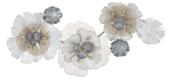 Pannello in metallo con fiori e foglie FLOWERY, 3D sono il nuovo trend Dimensioni 50x5,5x h 50 cm forme La natura incontra l'arte per decorare le tue pareti