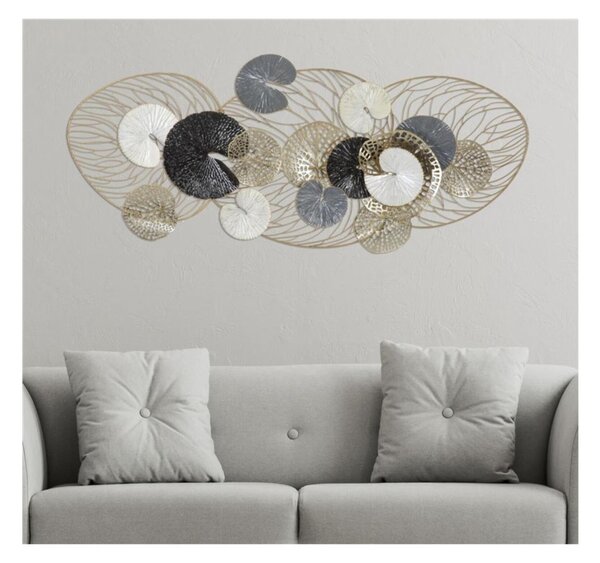 Pannello in metallo con foglie LUXY , 3D sono il nuovo trend Dimensioni 124x9,5x h 55 cm forme La natura incontra l'arte per decorare le tue pareti