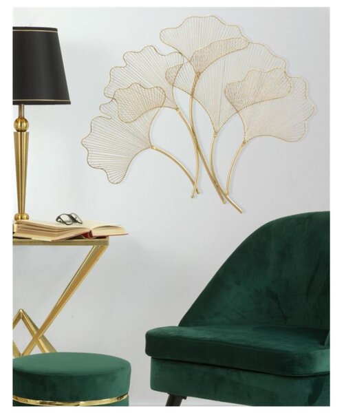 Pannello a foglie in metallo dorato GLAM LEAF , 3D sono il nuovo trend Dimensioni 115x6x h 70 cm forme geometriche per decorare le pareti multicolor con oro