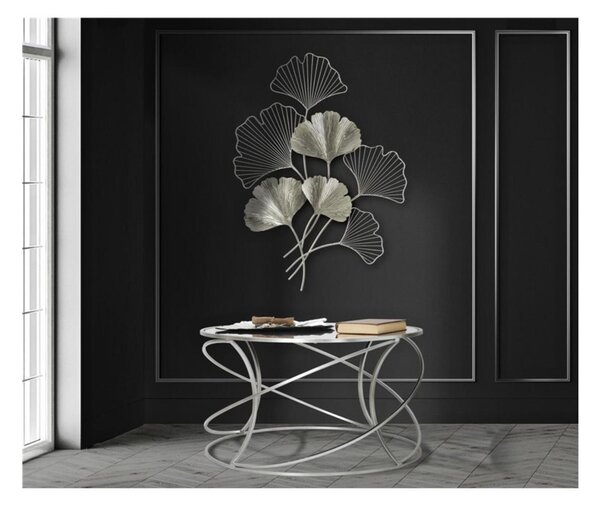 Pannello foglie in metallo argento GOXY SILVER, 3D sono il nuovo trend Dimensioni 50x6x h 90 cm forme La natura incontra l'arte per decorare le tue pareti