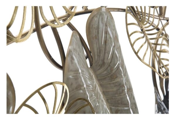 Pannello rettangolare con foglie in metallo CENTURY -A-, 3D sono il nuovo trend Dimensioni 131x4,5x h 61 cm forme La natura incontra l'arte per decorare le tue pareti