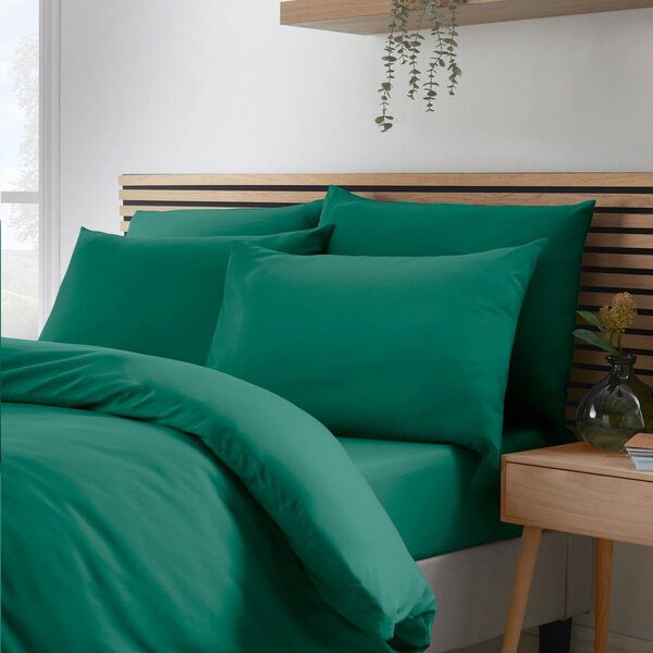 Biancheria da letto verde scuro in microfibra per letto singolo 135x200 cm So Soft Easy Iron – Catherine Lansfield
