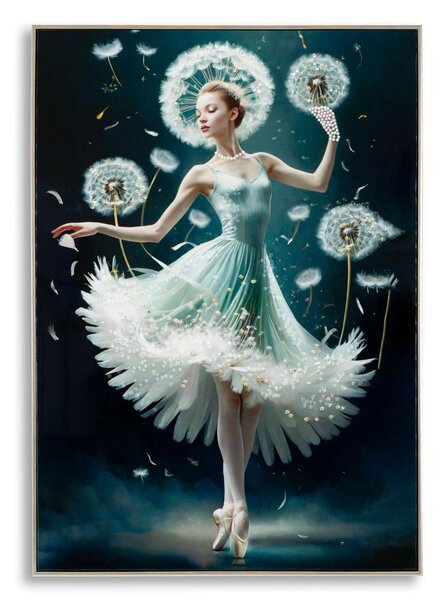 Dipinto su tela completo di telaio in legno e cornice DANCING Dimensione 72x4x h 102 cm telo in plastica multicolor