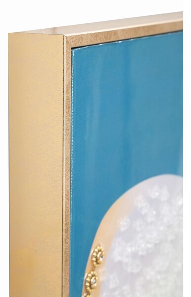 Dipinto su tela completo di telaio in legno e cornice DORI LACQUERED Dimensione 62x4x h 92 cm telo in plastica multicolor