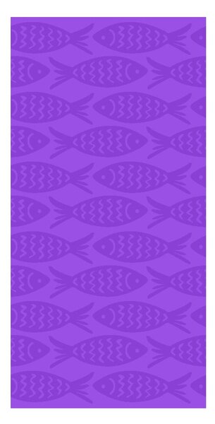 Telo mare viola in cotone 70x140 cm Fishes – B.E.S