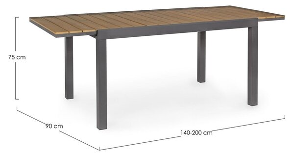 Tavolo da pranzo da giardino in alluminio 90x140 cm Elias – Bizzotto