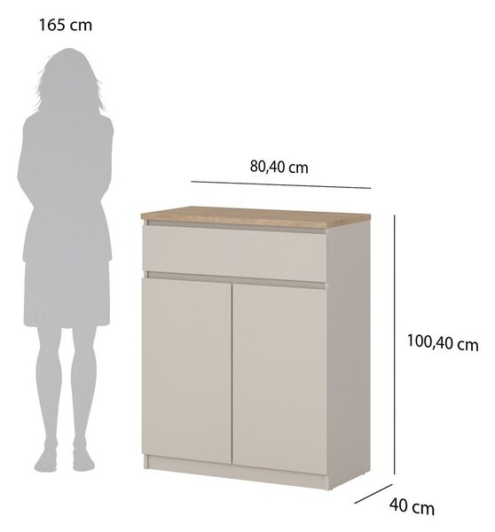 Credenza color crema 80x100x40 cm Naia – Tvilum
