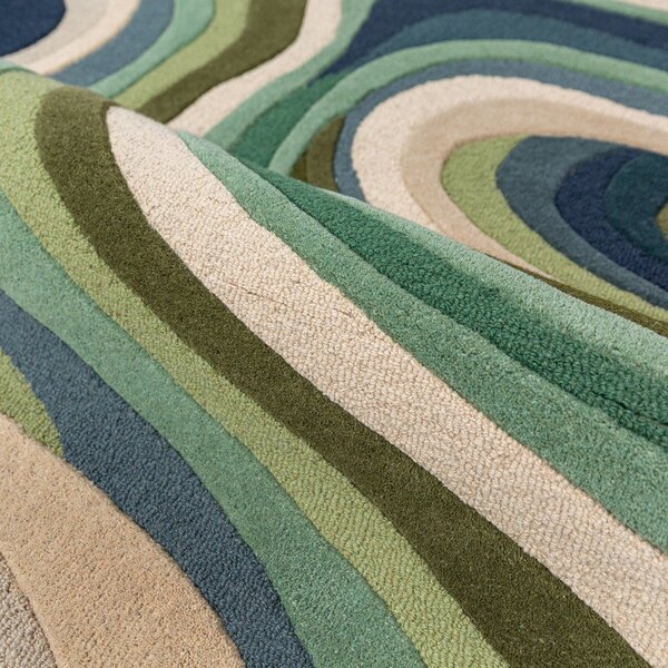 Tappeto verde in lana tessuto a mano 140x200 cm Envy Wool – Flair Rugs