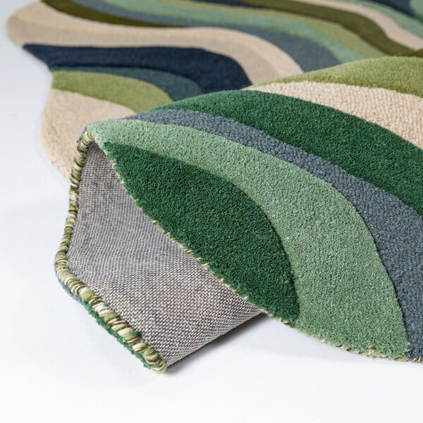 Tappeto verde in lana tessuto a mano 140x200 cm Envy Wool – Flair Rugs