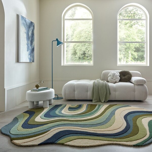 Tappeto verde in lana tessuto a mano 140x200 cm Envy Wool – Flair Rugs