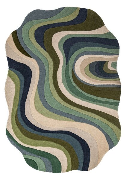 Tappeto verde in lana tessuto a mano 140x200 cm Envy Wool – Flair Rugs