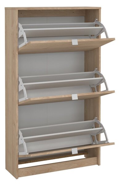 Scarpiera di colore naturale con effetto rovere con ante ribaltabili 70x124x24 cm Shoes – Tvilum