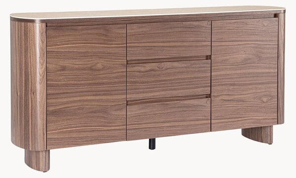 Credenza in legno con piano effetto travertino Exekiel