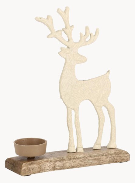 Portacandele in legno di mango Hudson Reindeer