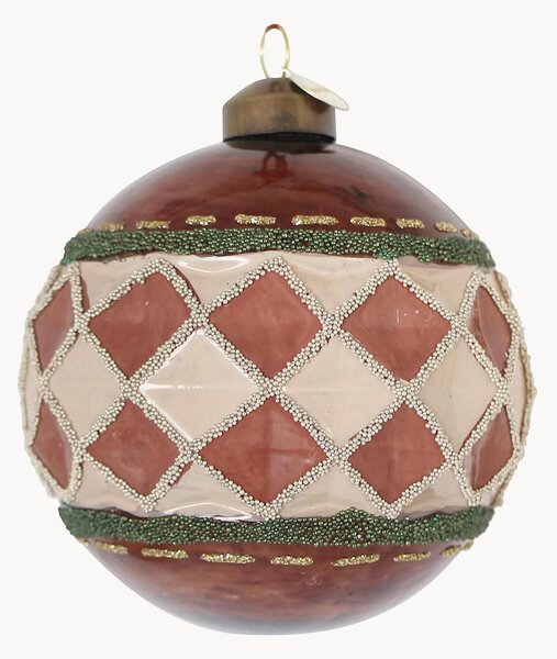 Set di 8 palline di Natale in vetro Geometrical