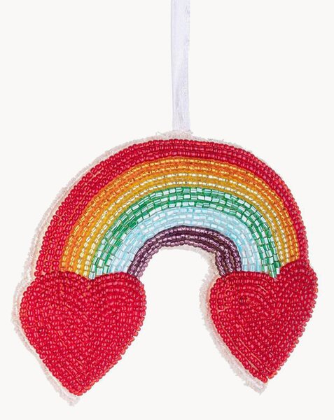 Set di 6 addobbi natalizi in cotone Rainbow