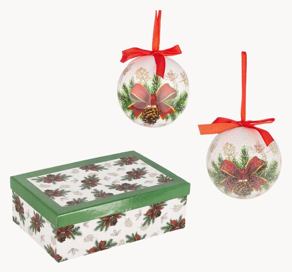 Set di 6 palline di Natale in carta Tyssen