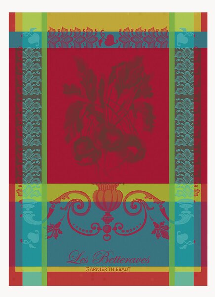 Set di 4 strofinacci jacquard Les Betteraves Rouge