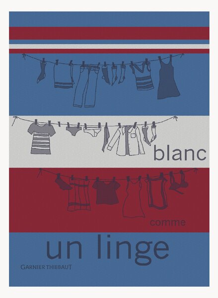 Set di 4 strofinacci jacquard Blanc Comme Un Linge Tricolore
