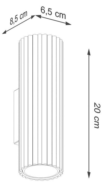 Lampada da parete grigio tortora in metallo ø 6,5 cm Gleam – Sollux
