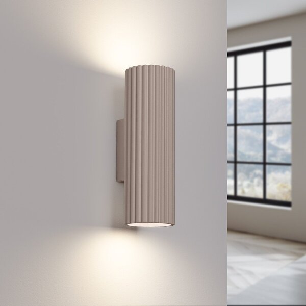 Lampada da parete grigio tortora in metallo ø 6,5 cm Gleam – Sollux