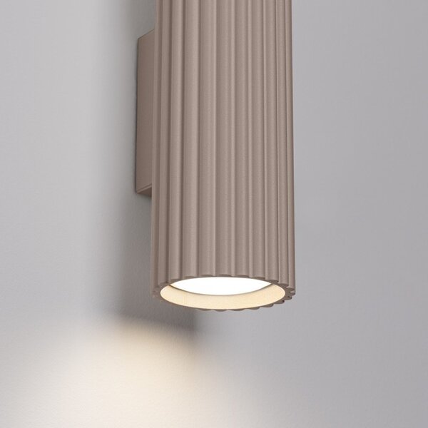 Lampada da parete grigio tortora in metallo Gleam – Sollux