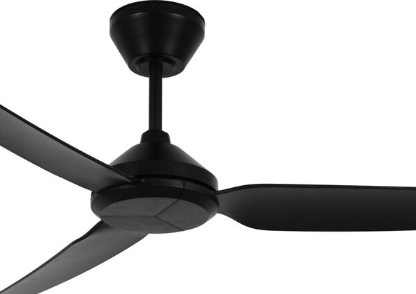 Beacon Lighting Ventilatore da soffitto Polis nero DC silenzioso Ø 137 cm IP55, Nero, Soggiorno / Sala da pranzo, Plastica, Moderno