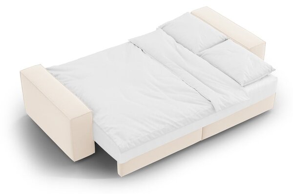 Divano beige allungabile/con contenitore con rivestimento in velluto 247 cm Jodie – Micadoni